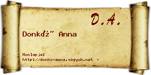 Donkó Anna névjegykártya