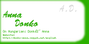 anna donko business card